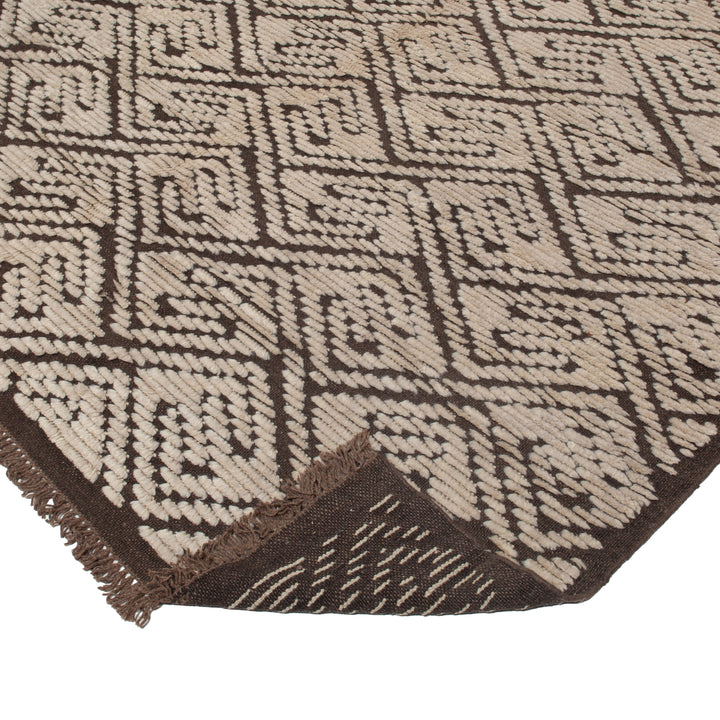Brown Modern Wool Rug - 12' x 18'