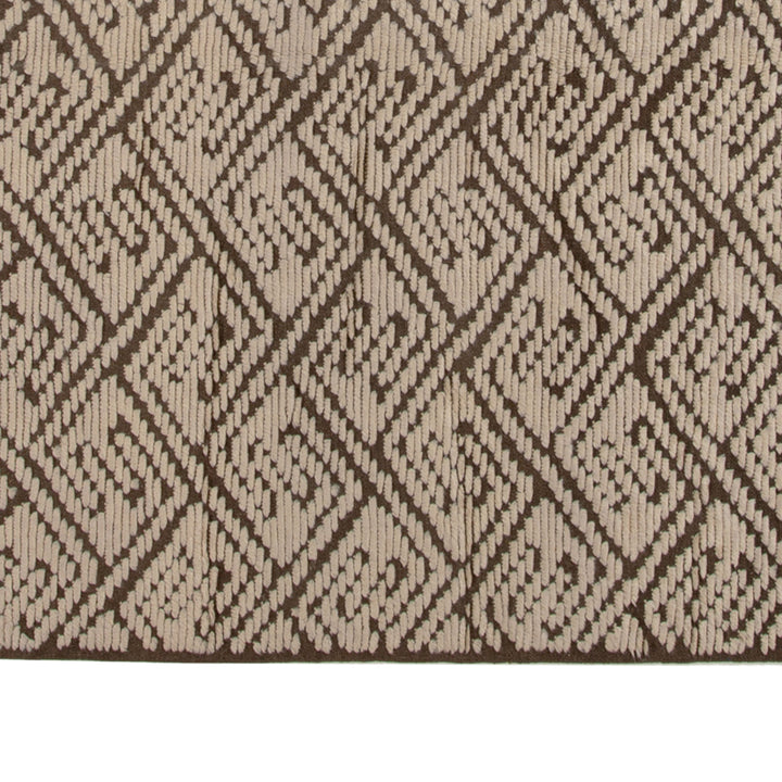 Brown Modern Wool Rug - 12' x 18'