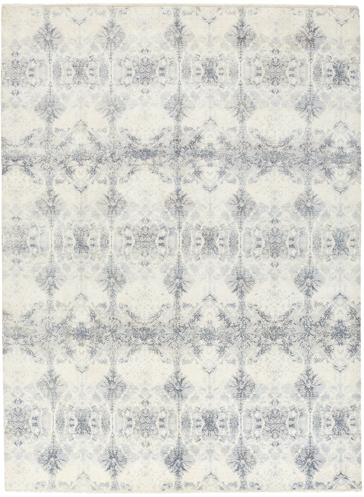 White Modern Wool Rug - 9'1" x 12'4"