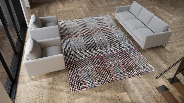 Multicolored Alchemy Modern Wool Silk Blend Rug - 8'11" x 11'7"