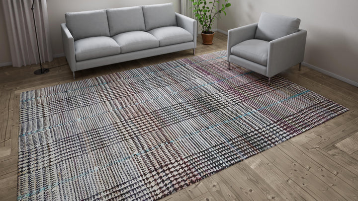 Multicolored Alchemy Modern Wool Silk Blend Rug - 8'11" x 11'7"