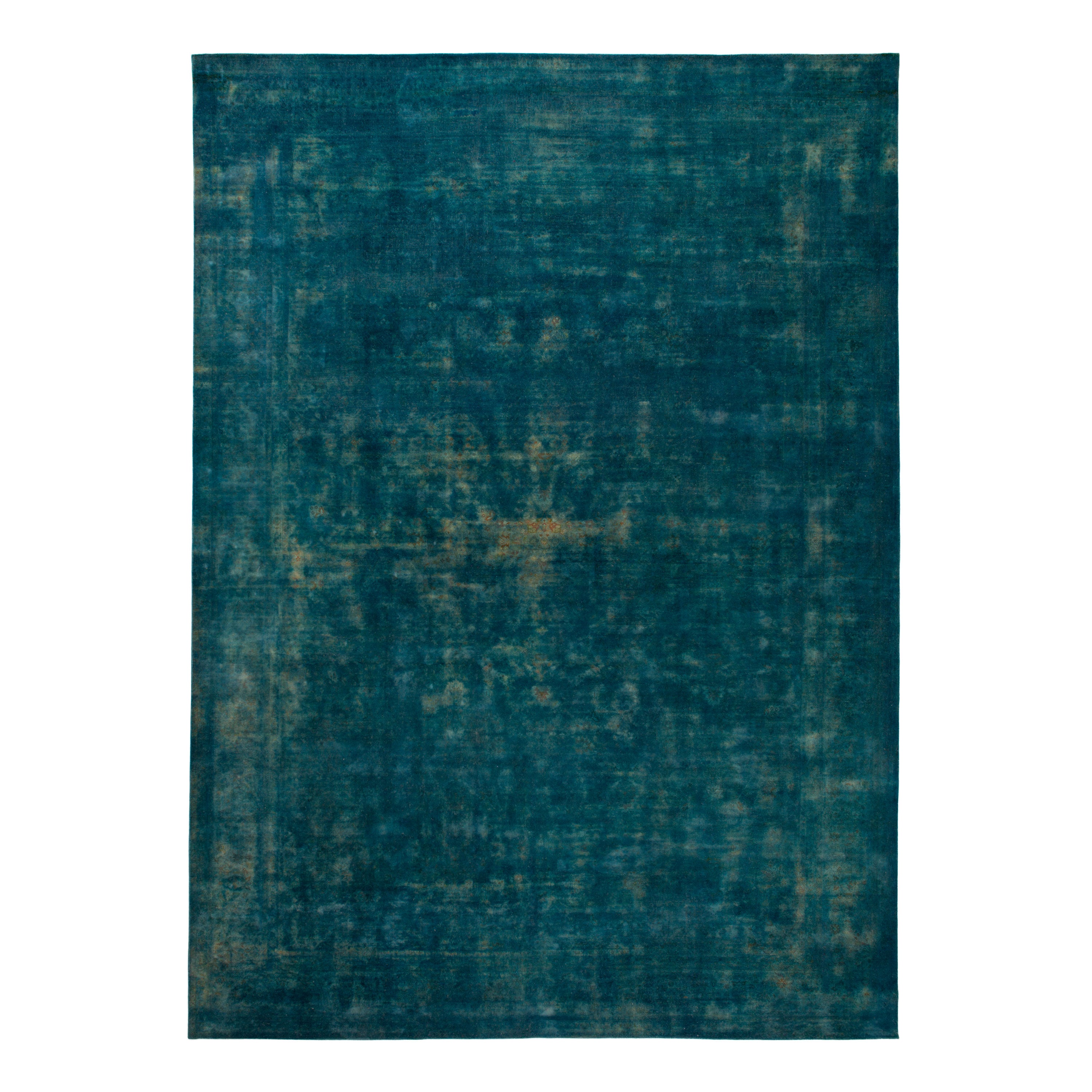 Blue Overdyed Wool Rug - 12'4" x 17'