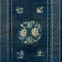 Blue Art Deco Vintage Traditional Wool Rug - 6'1" x 11'7"