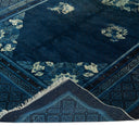 Blue Art Deco Vintage Traditional Wool Rug - 6'1" x 11'7"