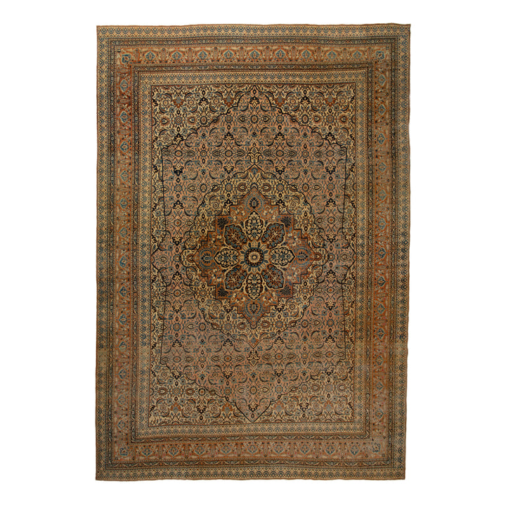 Brown Vintage Traditional Wool Persian Rug - 12'7" x 18'3"