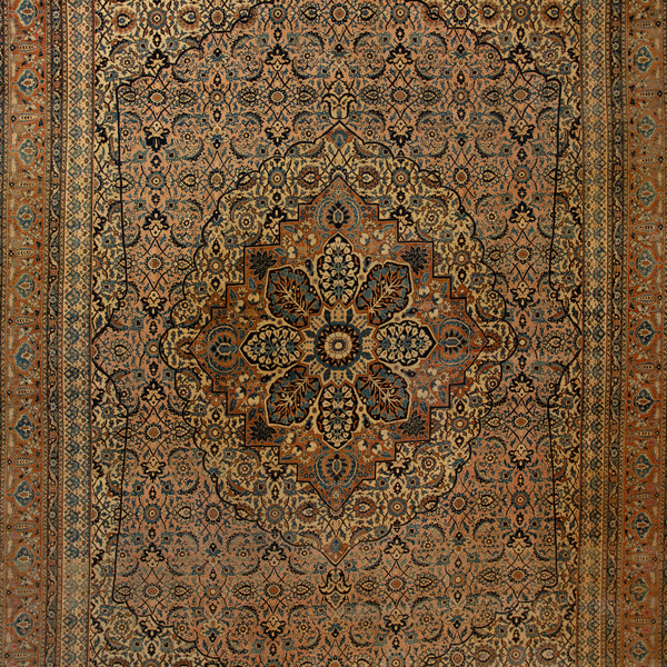 Brown Vintage Traditional Wool Persian Rug - 12'7" x 18'3"