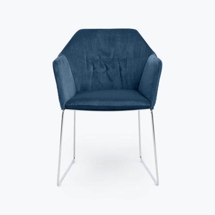 New York Sedia Dining Arm Chair Sweet Velvet Deep Cyan