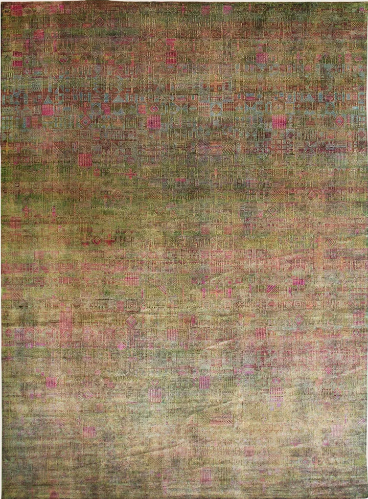 Green Alchemy Transitional Wool Silk Blend Rug - 15'9" x 22'4"