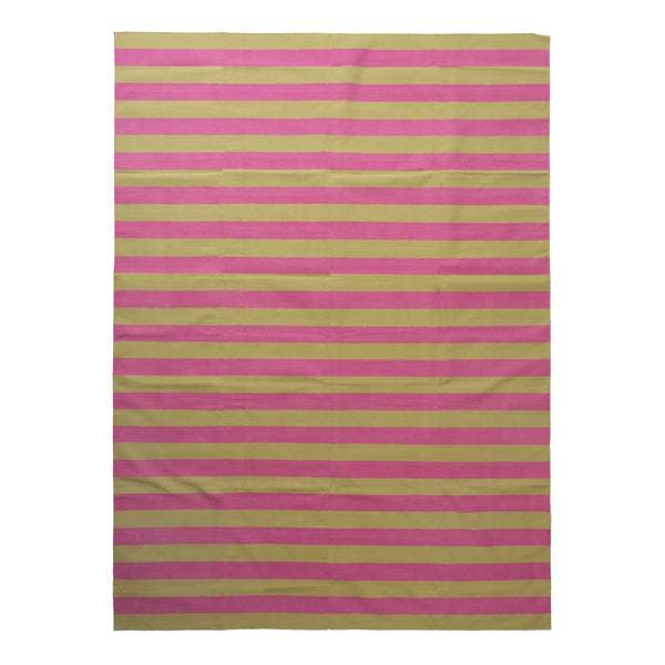 Pink Striped Flatweave Cotton Rug - 8'1" x 11'1" Default Title