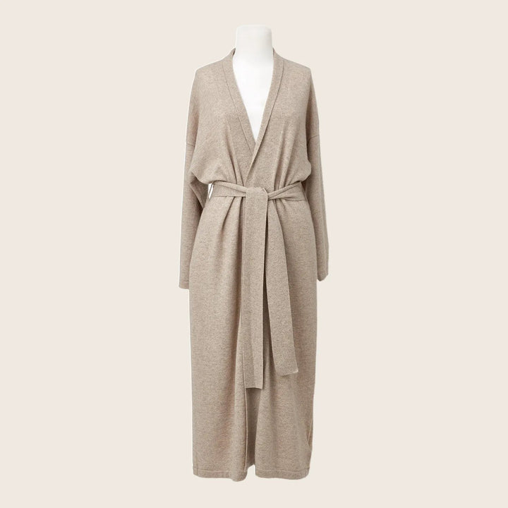 Soft, cozy robe displayed on mannequin for warmth and comfort.