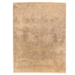 Gold Transitional Wool Silk Blend Rug - 9' x 12'