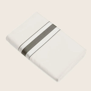 Dimora Sheets & Pillowcases, Pearl/Lead Grey Flat Sheet / King