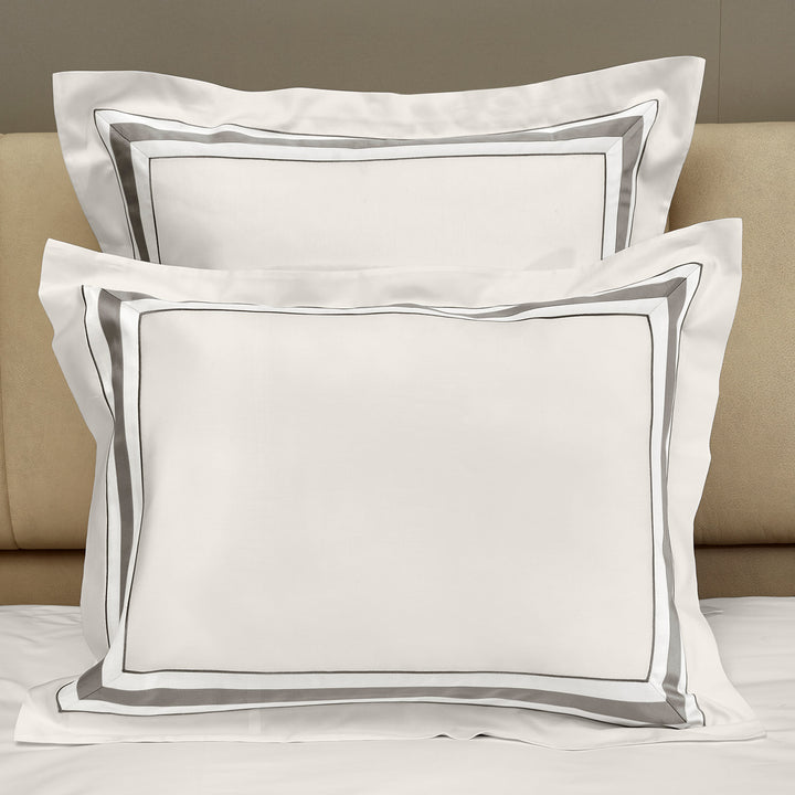 Dimora Duvet & Shams, Pearl/Lead Grey Pillow Sham / Standard