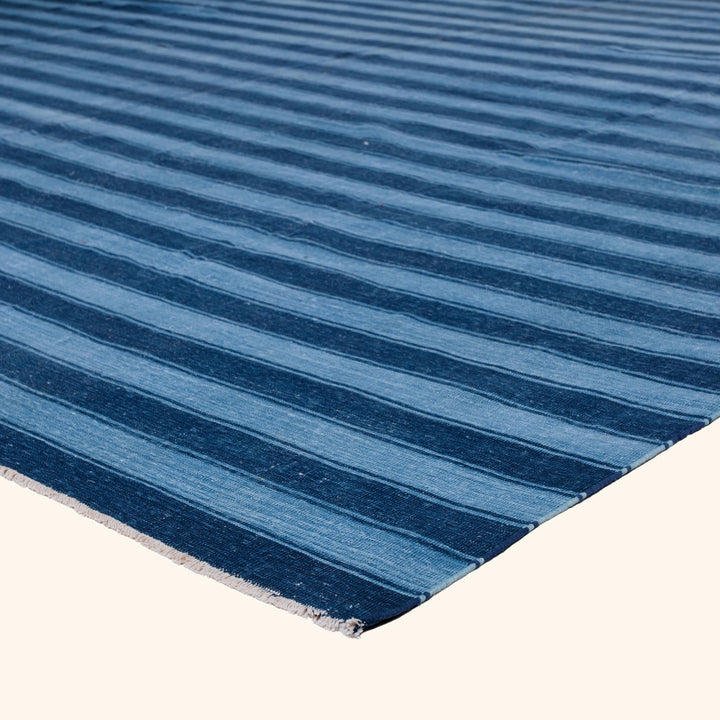 Blue Flatweave Cotton Rug - 10'6" x 16'
