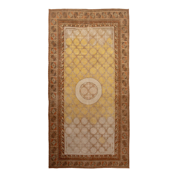 Brown Vintage Traditional Wool Rug - 8'9" x 17'7"