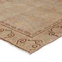 Beige Vintage Traditional Anatolian Wool Rug - 4'8" x 10'01"