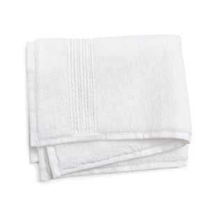 Soft, plush mauve towels with textured pattern and neat borders. - hover
