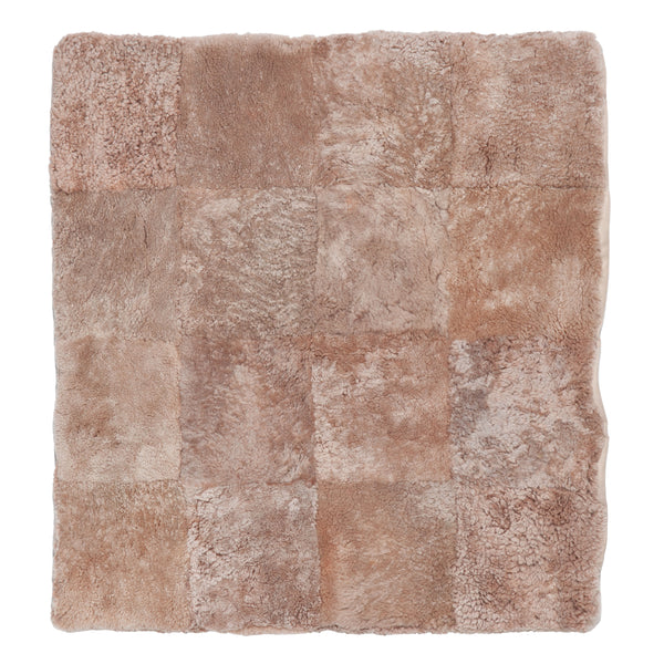 Pink Textured Shearling Rug - 3' x 3'
