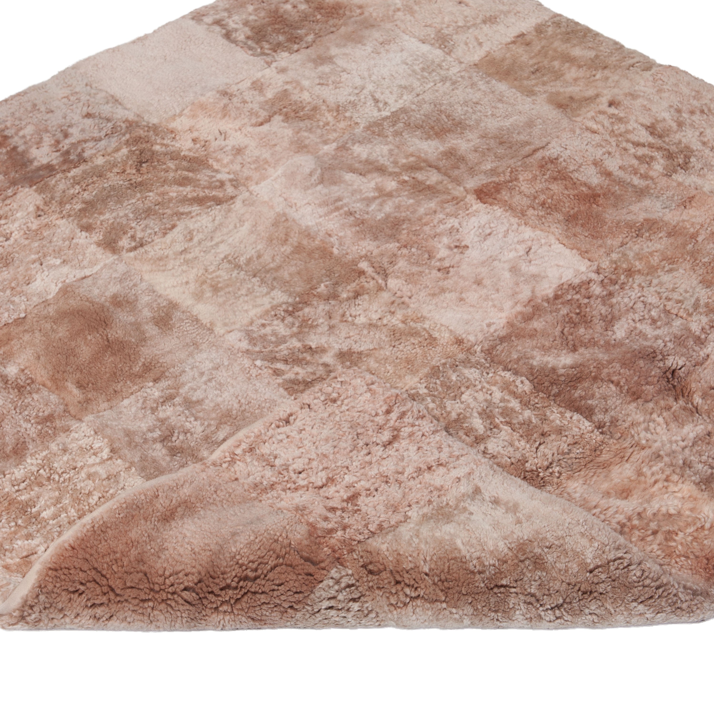 Pink Textured Sheepskin Rug - 4' x 4'