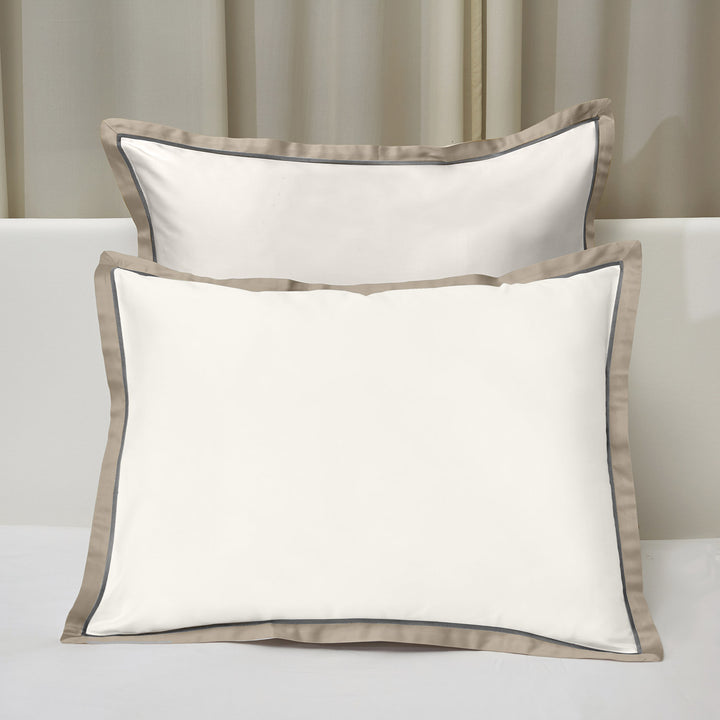 Luna Stella Duvet & Shams, Ivory/Khaki Pillow Sham / Standard