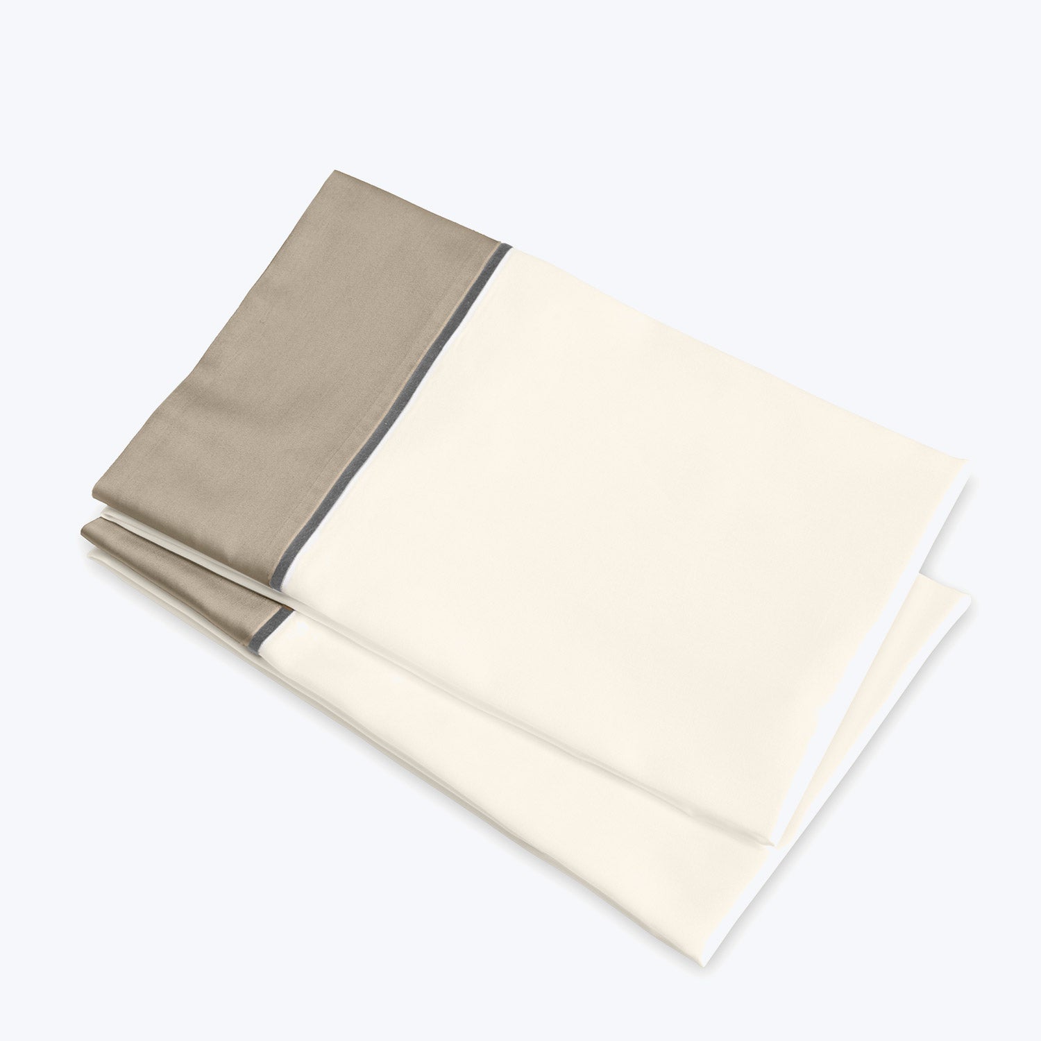Luna Stella Sheets & Pillowcases, Ivory/Khaki Pillowcase Pair / Standard