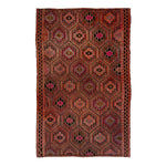 Brown Turkish Flatweave Wool Rug - 5'8" x 9'7"