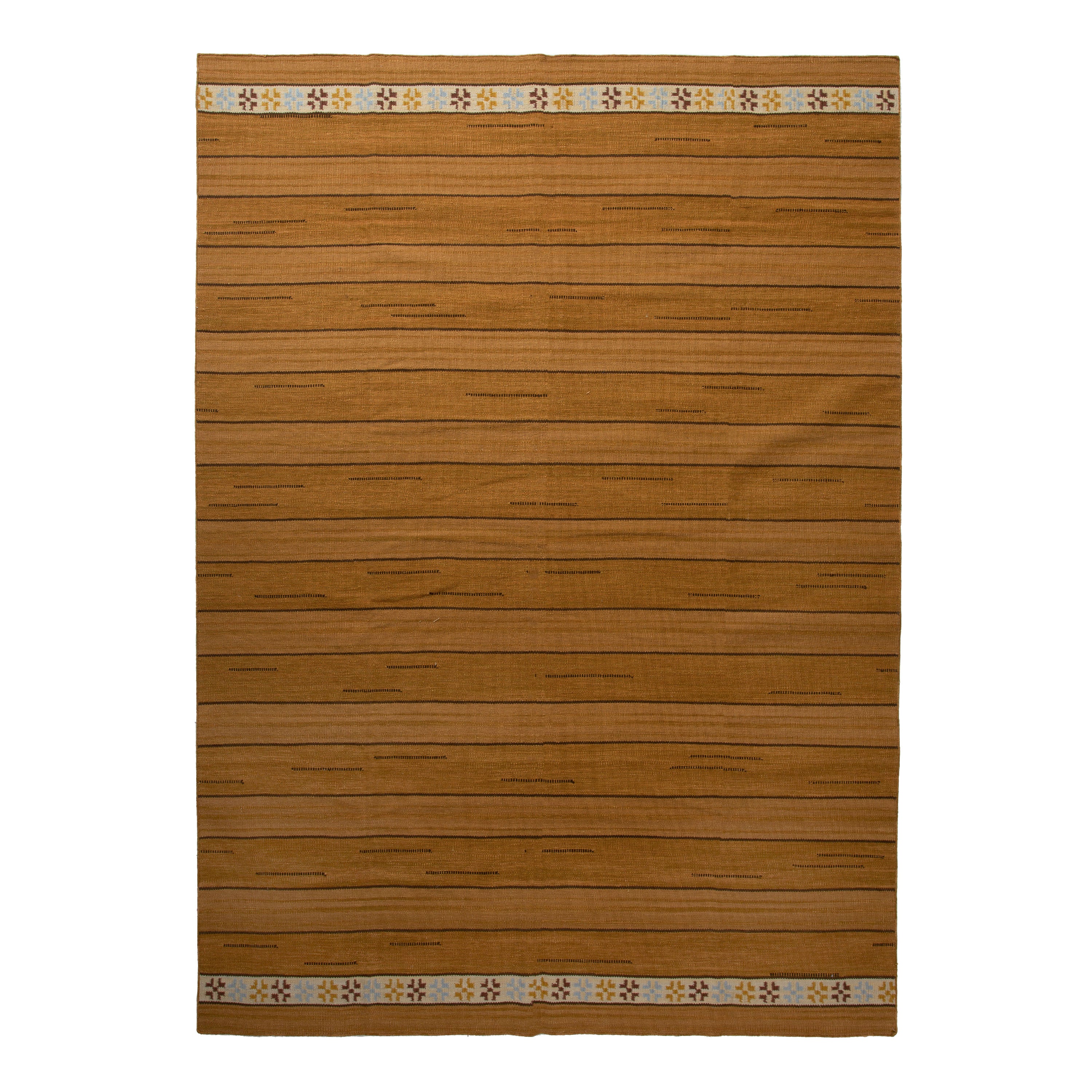 Brown Swedish Flatweave Wool Rug - 10' x 14' Default Title