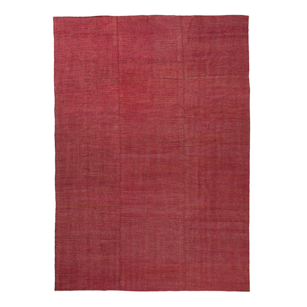 Red Flatweave Wool Persian Rug - 10'2" x 14'