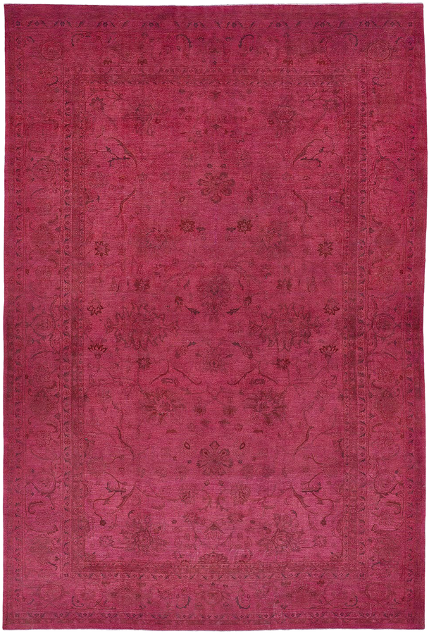 Pink Overdyed Wool Rug - 13'6
