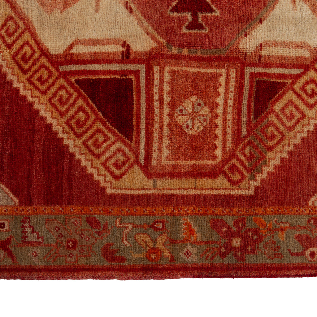 Red Vintage Traditional Wool Runner - 4'2" x 14'1"