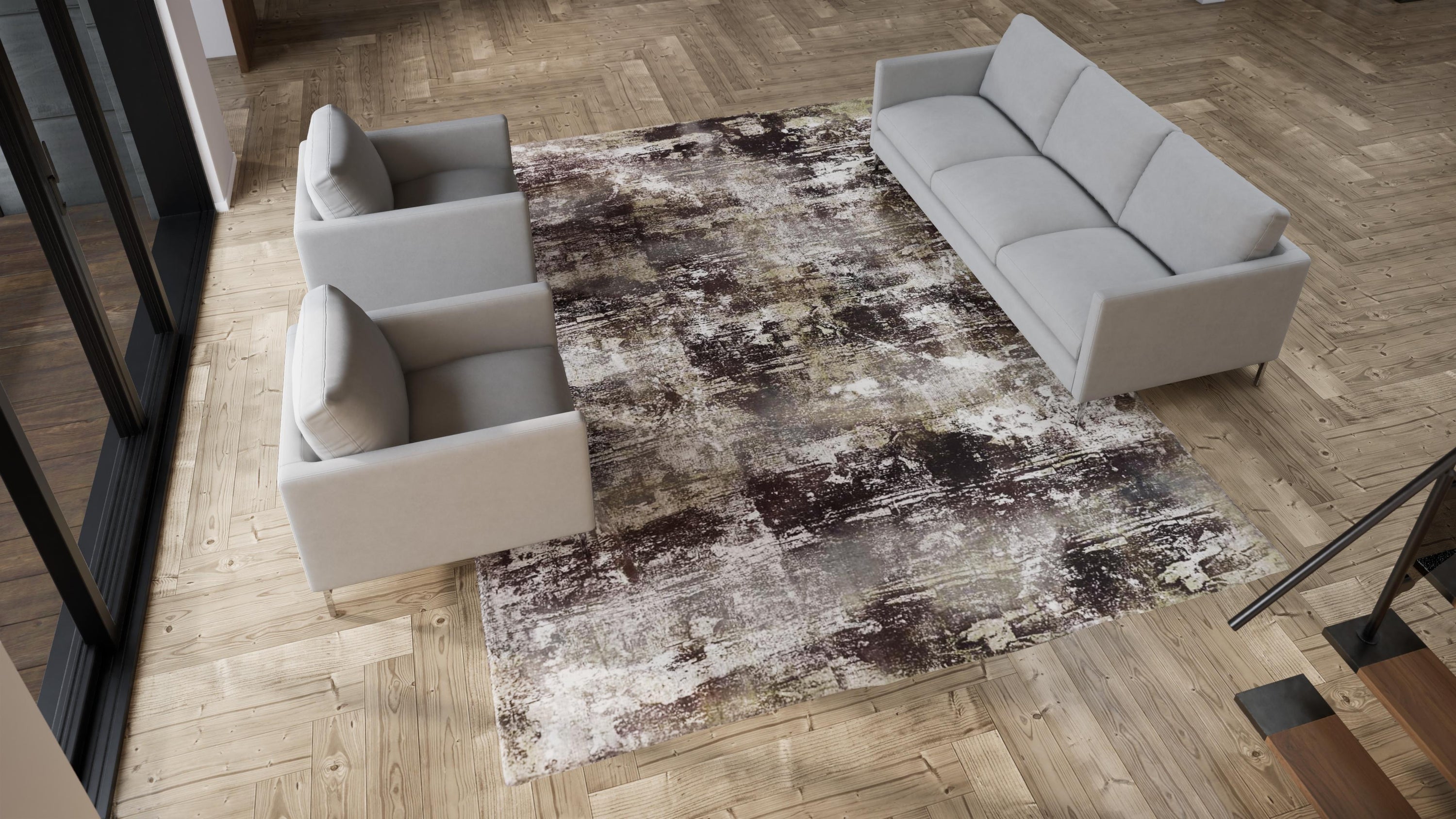 Abstract Area Rug - 9'3" x 12'8"