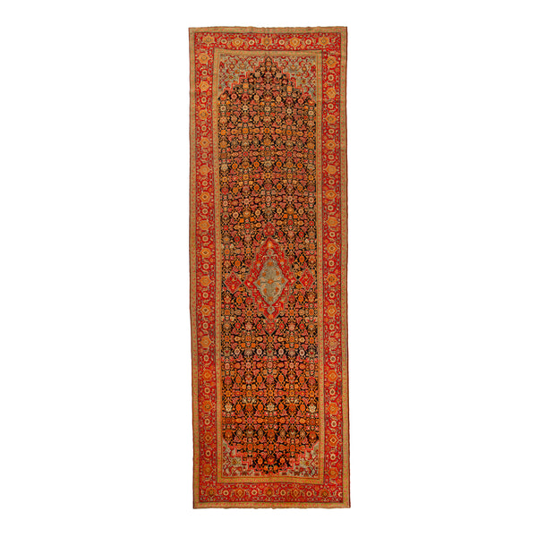 Red Vintage Traditional Wool Rug - 6'5" x 19'6"