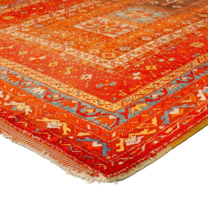 Orange Vintage Traditional Wool Rug - 4'9" x 7'6"