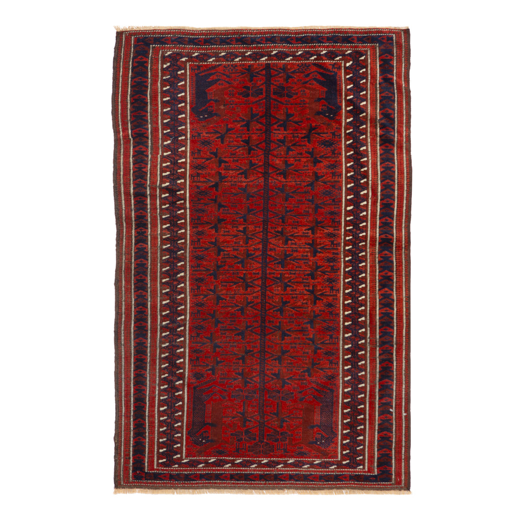 Vintage Traditional Wool Persian Rug - 3'1" x 5'3"