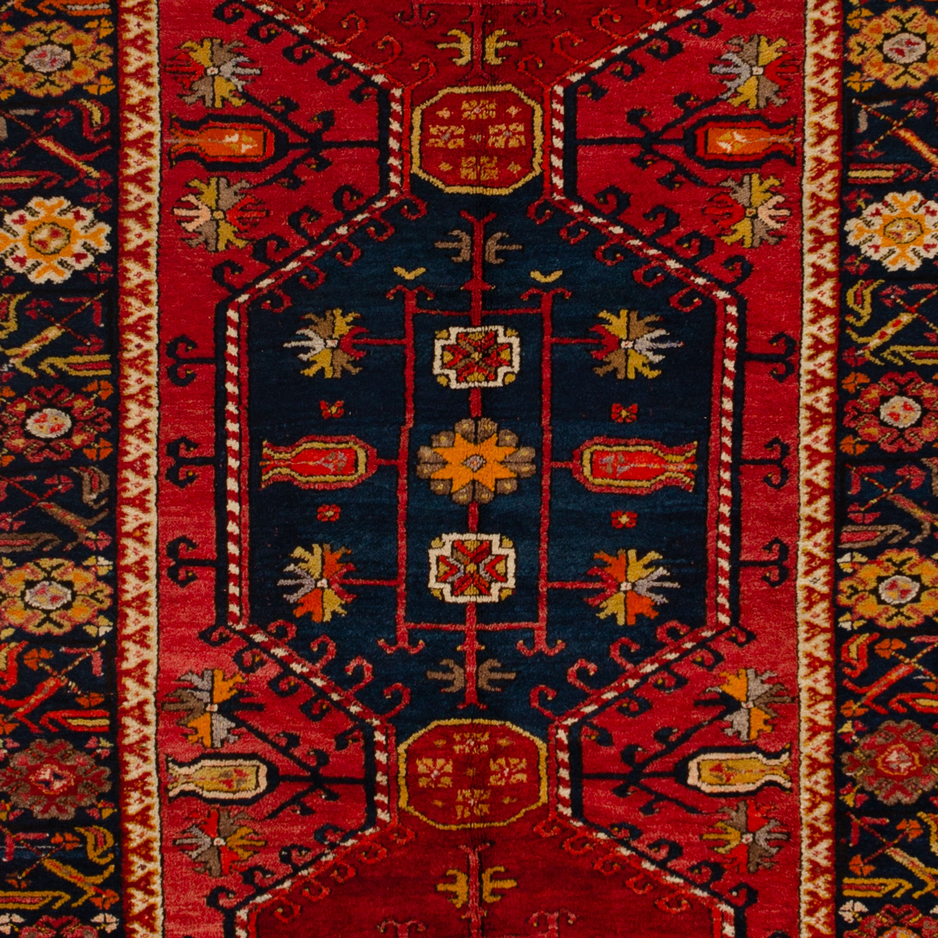 Red Vintage Traditional Wool Rug - 4'8" x 13'4"