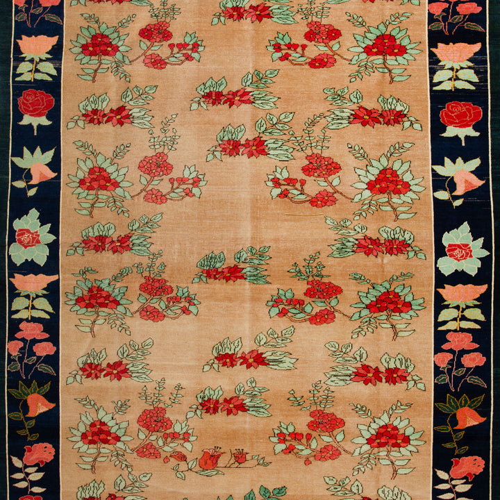 Vintage Art Deco Traditional Wool Rug - 7'11" x 13'