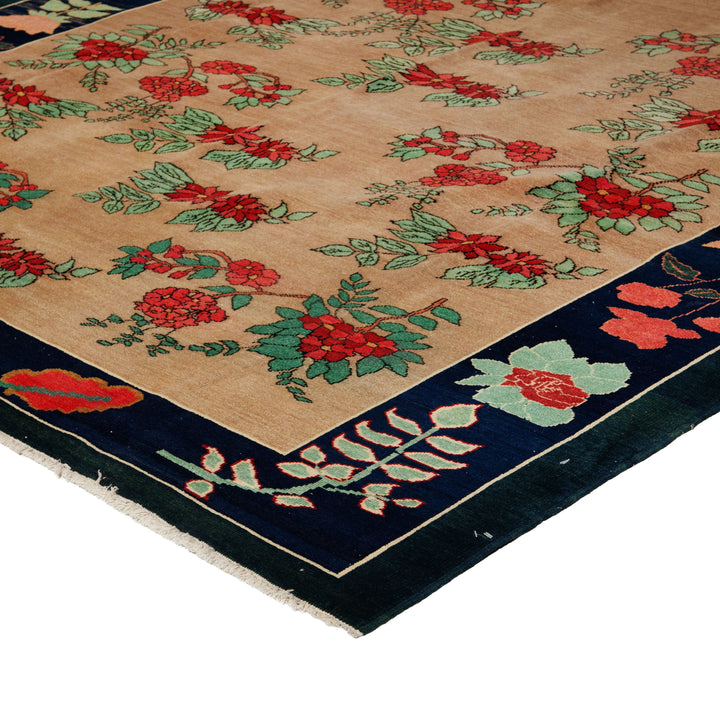 Vintage Art Deco Traditional Wool Rug - 7'11" x 13'