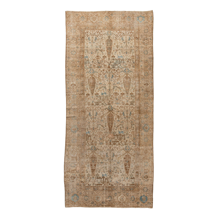 Beige Vintage Traditional Wool Rug - 4'9" x 10'1" Default Title
