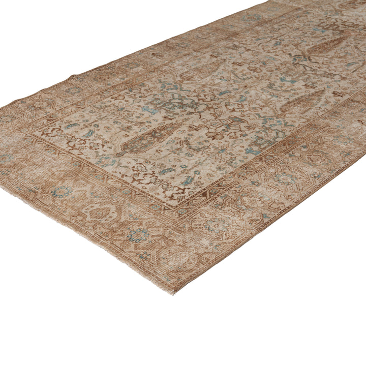 Beige Vintage Traditional Wool Rug - 4'9" x 10'1" Default Title