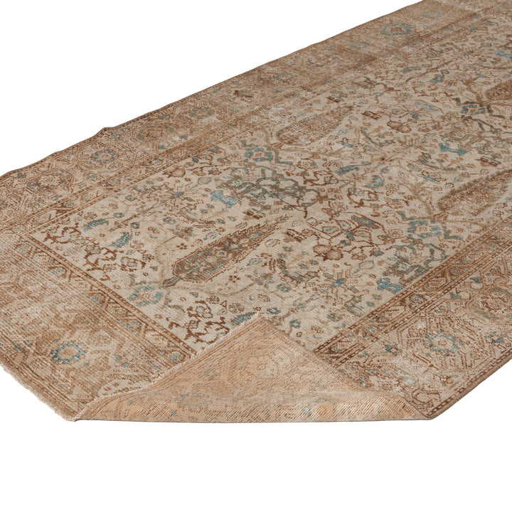 Beige Vintage Traditional Wool Rug - 4'9" x 10'1" Default Title