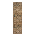 Beige Vintage Traditional Wool Rug - 4'1" x 14'9"