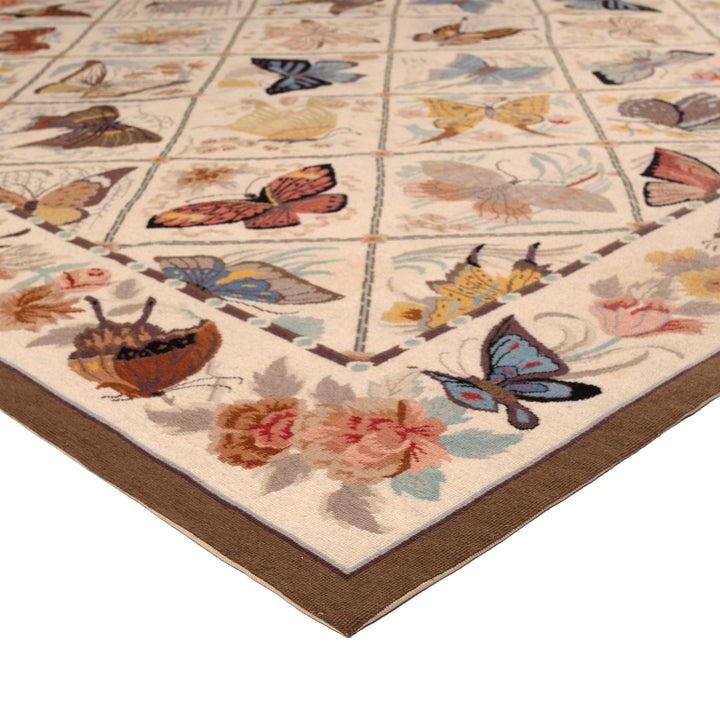 Flatweave Butterly Motif Rug - 7'9" x 9'9"