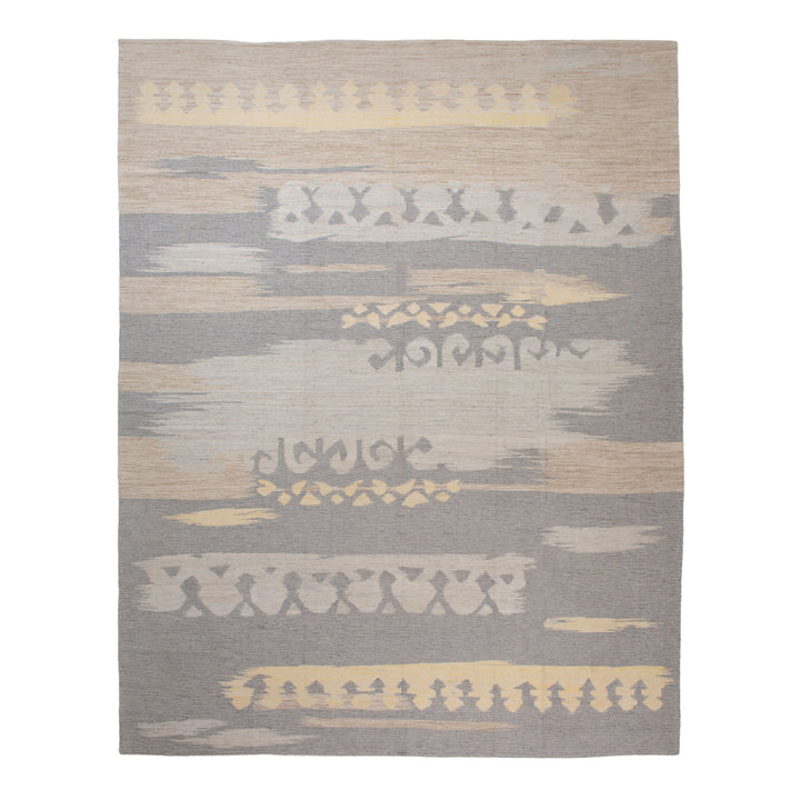Grey Flatweave Wool Rug - 12' x 15'