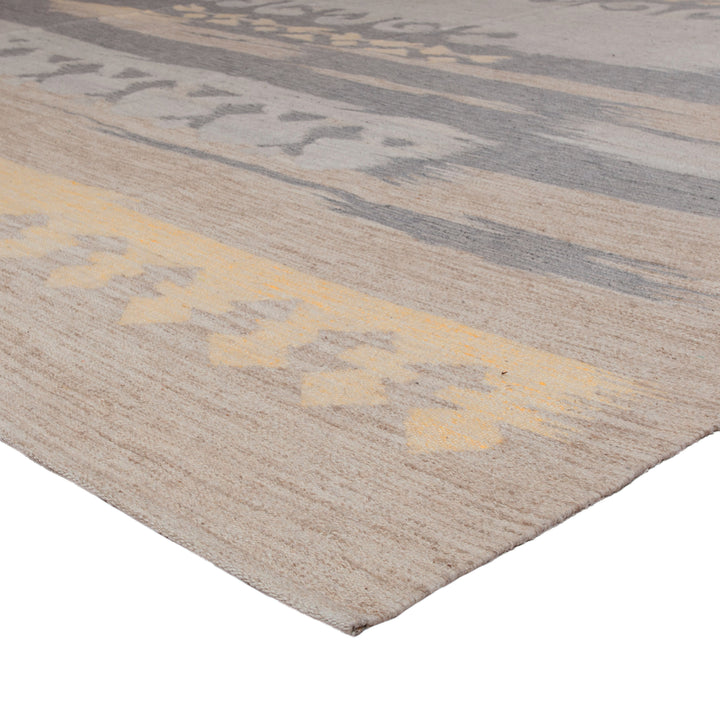 Grey Flatweave Wool Rug - 12' x 15'