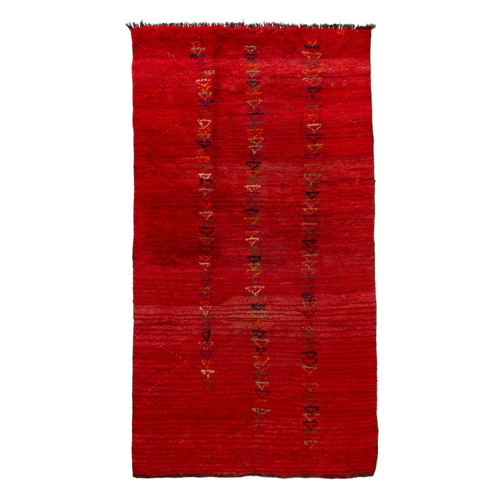 Red Moroccan Wool Rug - 6'3" x 11'10"