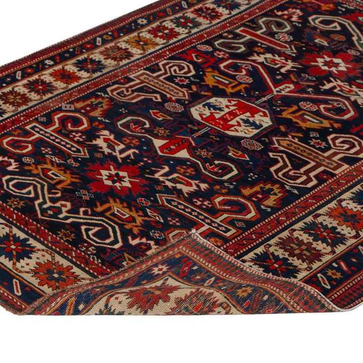Blue Vintage Traditional Wool Rug - 3'11" x 5'1"