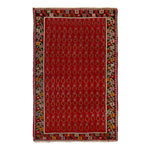 Red Vintage Traditional Wool Rug - 3'3" x 4'7"