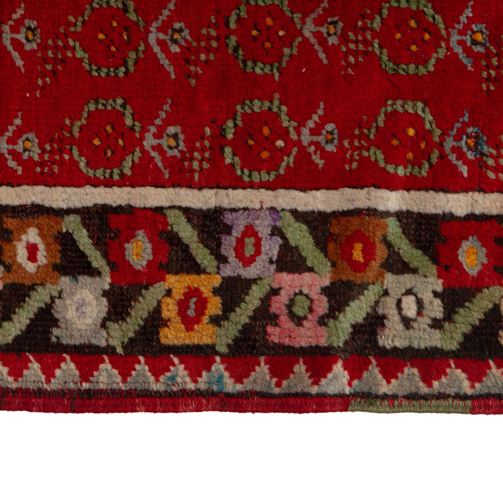 Red Vintage Traditional Wool Rug - 3'3" x 4'7"