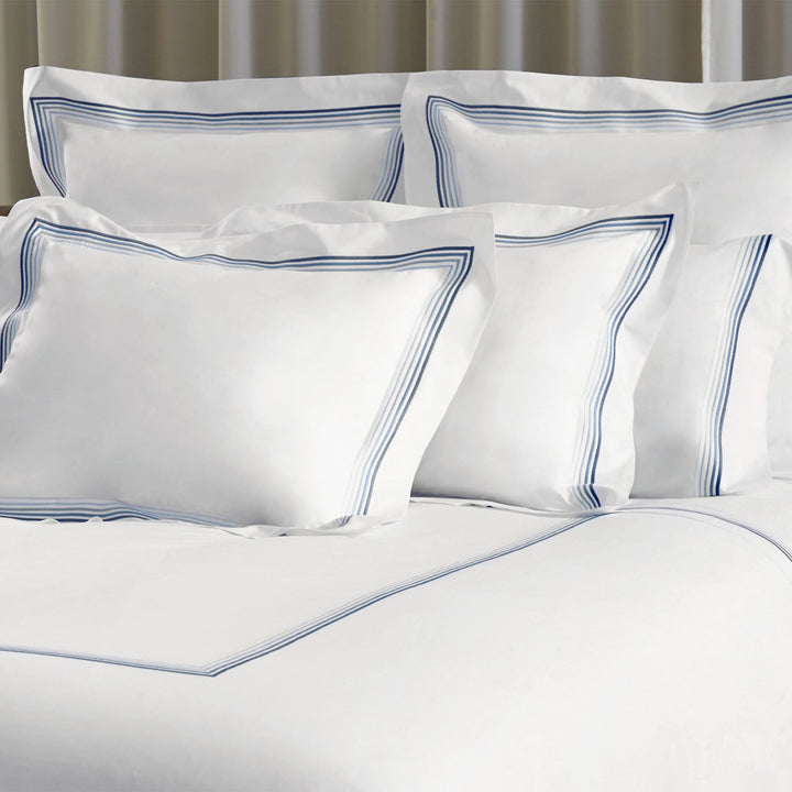 Casale Duvet & Shams, White/Blue Duvet Cover / King