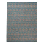 Blue Flatweave Wool Rug - 9'1" x 11'1"